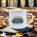 Axyaa Thanksgiving Enamel Mug Pumpkin Soup Harvest Pattern Coffee Cup