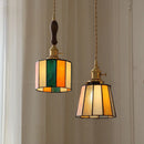 Axyaa Vintage LED Pendant Lamp with Copper Socket and Glass Shade
