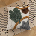 Axyaa Tufted Leaf Plush Cushion Cover for Living Room Sofa