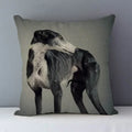 Axyaa Greyhound Printed Linen Cushion Cover - 45x45cm Square Sofa Bed Pillow