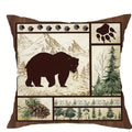Wildlife Bears & Deer Pillow Covers by Axyaa - Sofa, Bedroom, Car Cushion Cover
