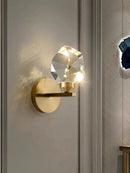 Gold Crystal LED Wall Lamp by Axyaa: Modern Luxury Sconce for Home Decor