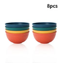 Axyaa 8pcs PP Bowl Set for Family Kitchen, Restaurant, Picnic, Camping
