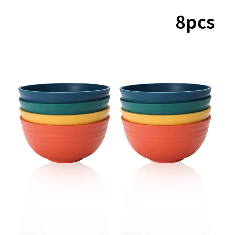 Axyaa 8pcs PP Bowl Set for Family Kitchen, Restaurant, Picnic, Camping