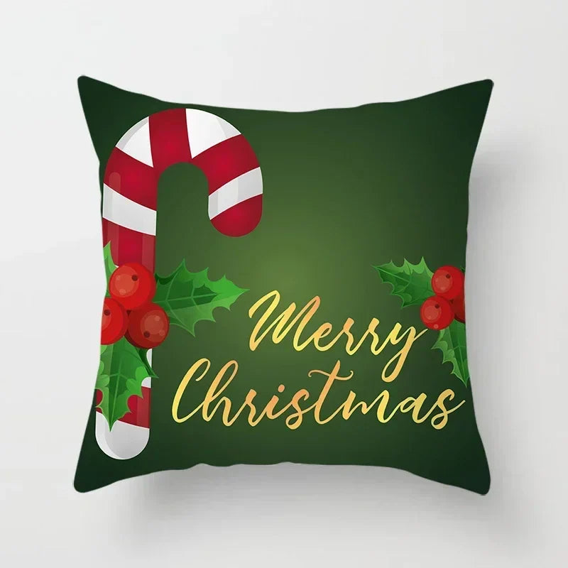 Axyaa Christmas Candy Print Pillow Cases for Festive Decor