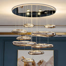 Axyaa Chrome Ceiling Chandelier - Modern Luxury LED Pendant Lights for Home Decor