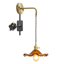 Axyaa Amber Glass LED Wall Sconce Indoor Lighting for Living Room Bedroom Bar