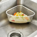Axyaa Stainless Steel Triangle Sink Basket Residue Filter Net Veggie Wash Shelf