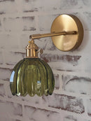 Axyaa Tulip Glass Shade Wall Sconce: Wireless LED Lamp, Remote Control, Rechargeable Battery