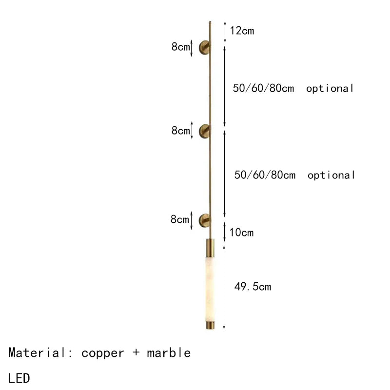 Axyaa White Marble Copper Sconce Light for Hotel Hall Room