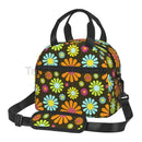 Axyaa Hippie Flower Insulated Lunch Bag with Adjustable Strap