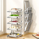 Axyaa Kitchen Foldable Side Dish Rack | Expandable Microwave Shelf & Tray Organizer
