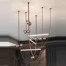 Axyaa Modern Leather Belt Glass Ball Chandeliers LED Hanging Lamps