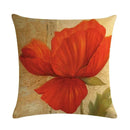 Axyaa Retro Rose Linen Pillowcase 45*45cm - Furniture Decorative Cushion Cover