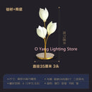 Axyaa Ceramic Magnolia Floor Lamps Metal Art Decorative Space with Light Bulbs