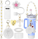 Axyaa 7/8pcs Cup Set: Handle Strap, Boot, Straw Cover, Charms for 40oz 30oz Tumbler