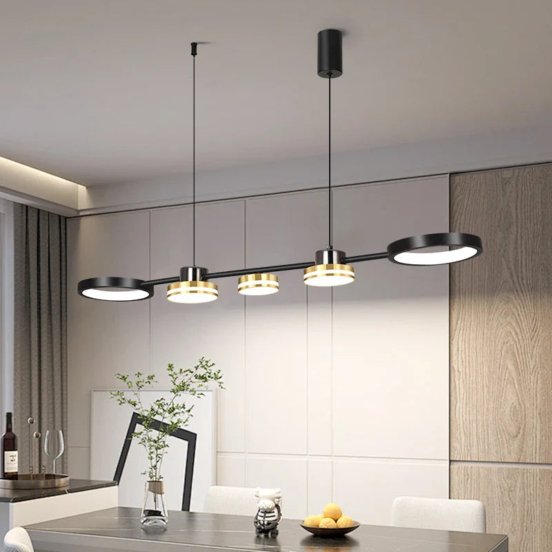 Axyaa Modern LED Linear Chandelier for Kitchen Island, Dining, Living Room & Office