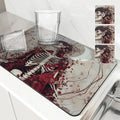 Axyaa Kitchen Drying Mat: Absorbent Plant Moon Coffee Mat, Anti-Slip Table Placemat