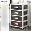 Axyaa 3-6 Tier Storage Cabinet, Large Capacity Organizer, Transparent Black for Living Room