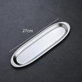 Axyaa Stainless Steel Shrimp Slide Plate: Retro Japanese Sushi Tray and Hot Pot Dinner Plate