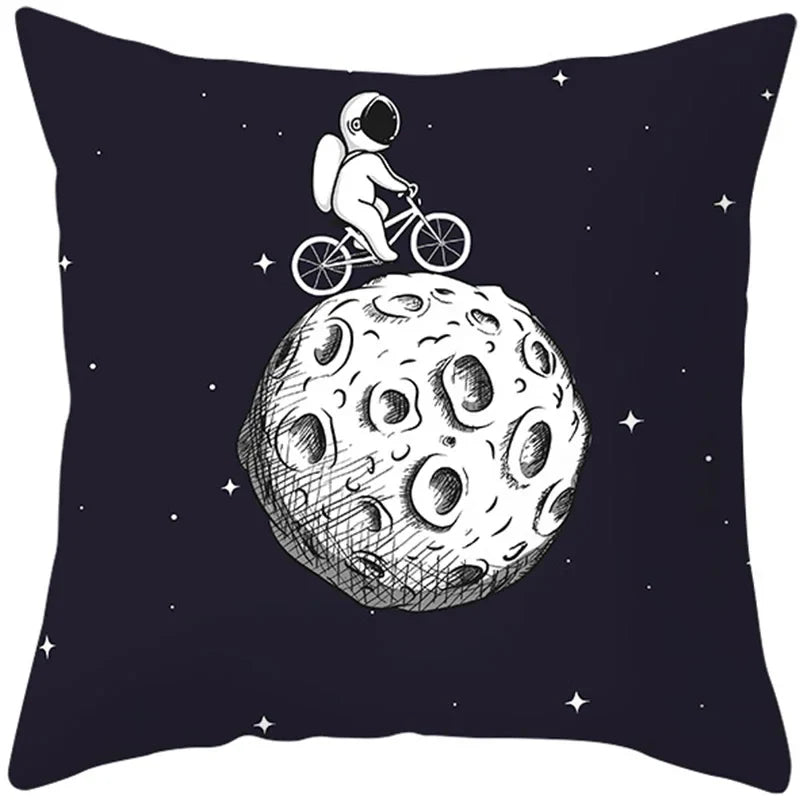 Universe Space Peach Skin Pillowcases by Axyaa - Cartoon Animation Pilot Cushion Cover