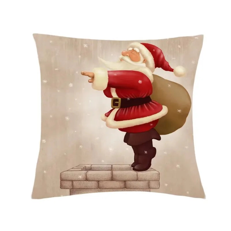Axyaa Santa Claus Cartoon Decorative Pillowcase 45X45CM