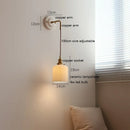 Axyaa Ceramic LED Wall Sconce, Adjustable Copper Arm, Nordic Modern Design