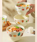 Axyaa Kids' Ceramic Noodle Soup Bowl Large Cute Cartoon Rice Household Bowl