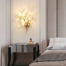 Axyaa Romantic Crystal Wall Sconce Light with Gold Metal Branches