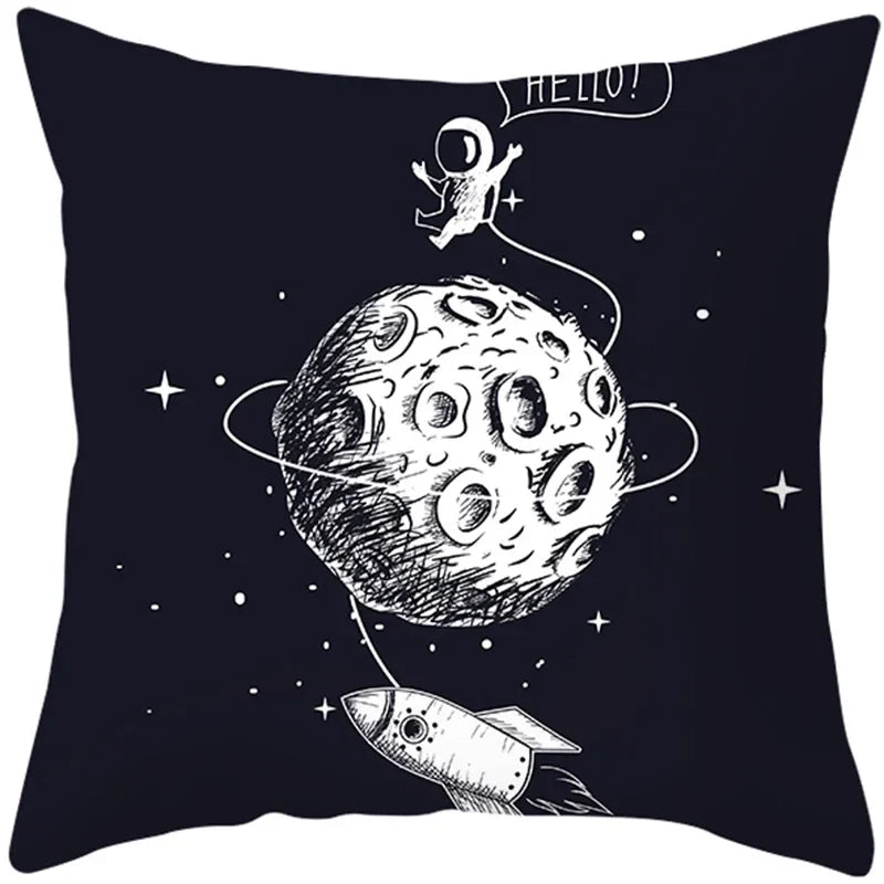 Universe Space Peach Skin Pillowcases by Axyaa - Cartoon Animation Pilot Cushion Cover