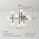 Axyaa Luxury Cream Style Metal Glass Ball Pendant Light for Modern Dining Room