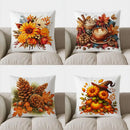 Axyaa Autumn Flowers & Berries Pillow Cover for Sofa, Bedroom, Car