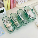 Axyaa Kawaii Cat Cable Organizer Frosted Desk Storage Box With Lids