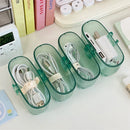 Axyaa Kawaii Cat Cable Organizer Frosted Mini Desk Storage Box With Lids