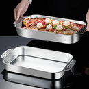 Axyaa Stainless Steel Deep Tray Oven Baking Pot BBQ Plate Kitchen Tools
