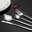 Axyaa 24-Piece Stainless Steel Dinnerware Set - Knife Fork Spoon Silverware Tableware