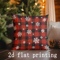 Axyaa Christmas Plaid & Snowflake Pillow Covers for Sofa, Bedroom, Car - Rectangular Cushion
