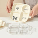 Axyaa 4 Grids Square Plastic Dinner Plate Set - Reusable & Dishwasher Safe Tableware