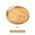 Axyaa Bamboo Circular Tray, Modern Minimalist Household Tea Set and Fruit Tray