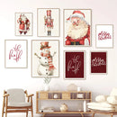 Merry Nutcracker Ornament Canvas Wall Art Nordic Poster - Axyaa Kids Room Decor