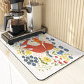 Axyaa Monkey Pattern Diatomaceous Earth Coasters: Stylish Cup Placemats & Coaster Set