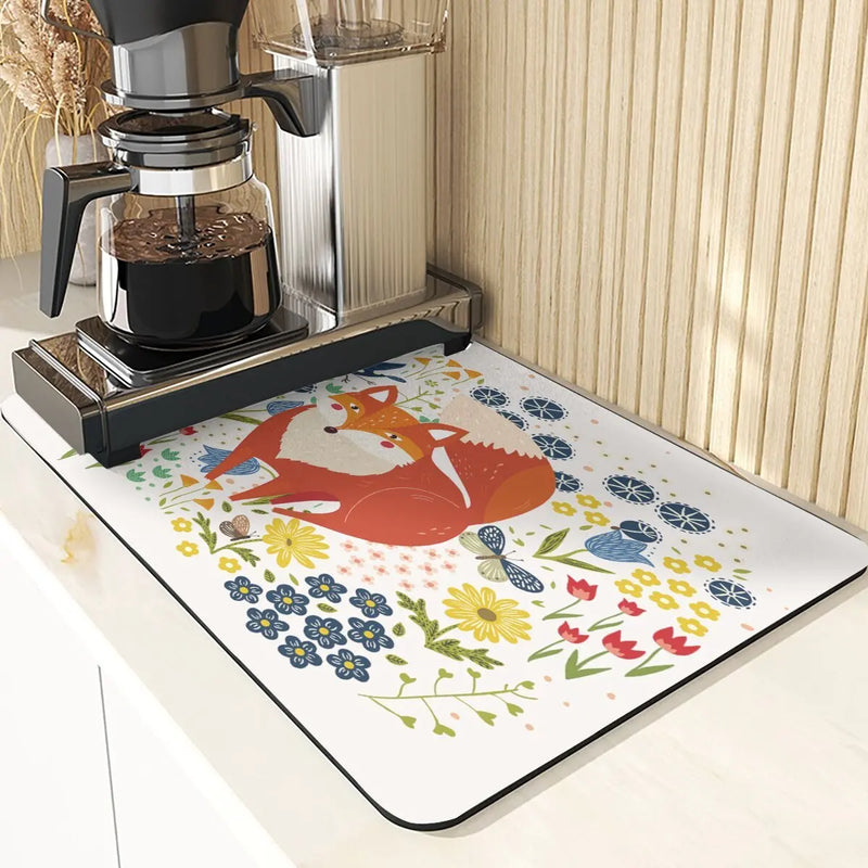 Axyaa Monkey Pattern Diatomaceous Earth Coasters: Stylish Cup Placemats & Coaster Set