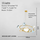 Axyaa LED Glass Ball Chandelier Earth Pendant Lamp - Artistic Circular Hanging Lights