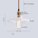 Axyaa Retro Copper Glass LED Pendant Light for Bedroom & Dining Room