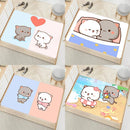 Axyaa Cute Peach Mochi Print Entrance Door Mat - Kawaii Room Decoration