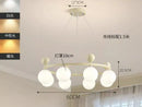 Axyaa White Glass Metal LED Chandelier: Modern Kitchen & Bedroom Pendant Lamp