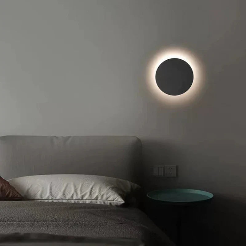 Axyaa Circular Cement Wall Lamp Gray Sconce Light for Modern Home Decor