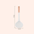Axyaa Silicone Kitchen Utensil Set with Thick White Wooden Handle - 7 Pieces