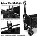 Axyaa Heavy-Duty Foldable Garden Cart with Wheels - Large Capacity for Shopping and Camping