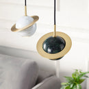 Axyaa Marble Pendant Lamp: Stylish Hanging Chandelier for Various Settings